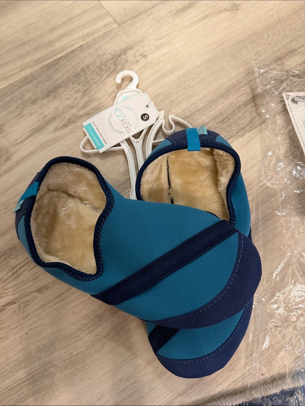 Cozy Teal & Navy Women’s Moccasin Slippers